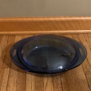 VTG Anchor Hocking 2 Qt Casserole Ovation Dish w Lid Cobalt Blue